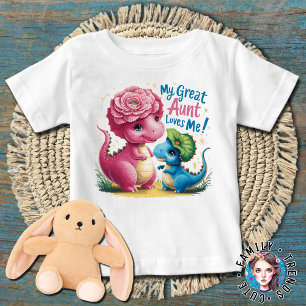 T-shirt Pour Bébé Dinosaures Ma Grande Tante M'Aime
