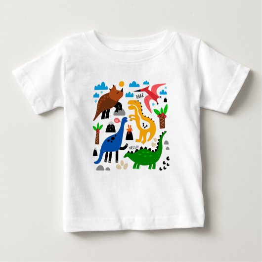 T-shirt Pour Bébé Dinosaures motif transparent (Devant)