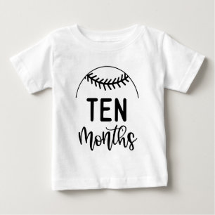 T-shirt Pour Bébé Dix mois de baseball Baby Milestone -