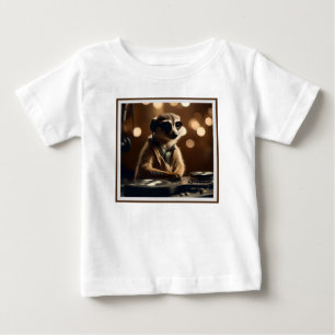 T-shirt Pour Bébé DJ Meerkat : Tracks de rotation dans la Savanna,