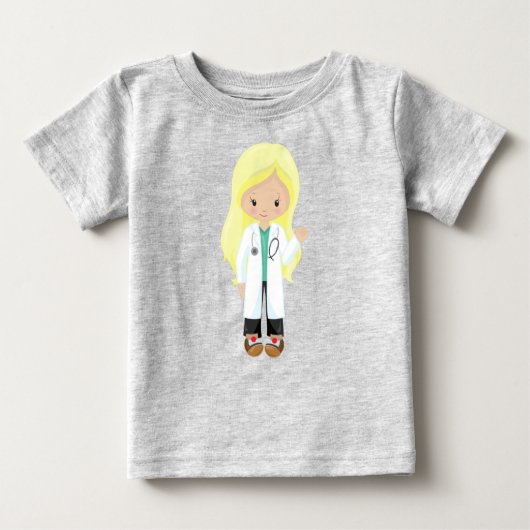 T-shirt Pour Bébé Docteur, Infirmière, Stéthoscope, Blouse de Labora (Devant)