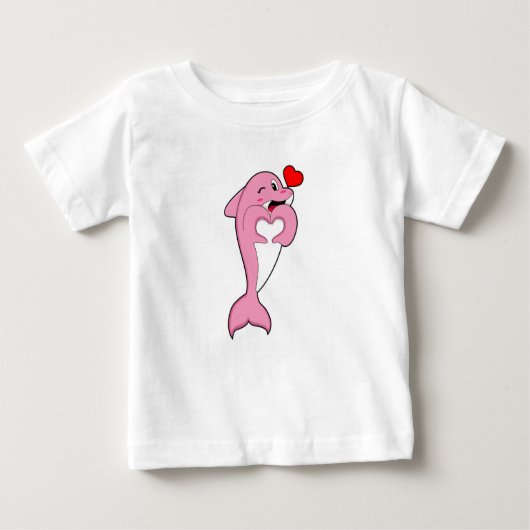 T-shirt Pour Bébé Dolphin Love Heart (Devant)