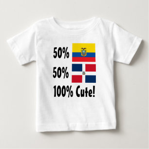 T-shirt Pour Bébé Dominicain de l'Ecuadorian 50% de 50% 100% mignon