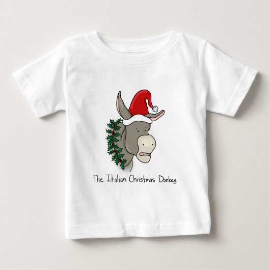 T-shirt Pour Bébé Dominick l'âne italien de Noël (Devant)