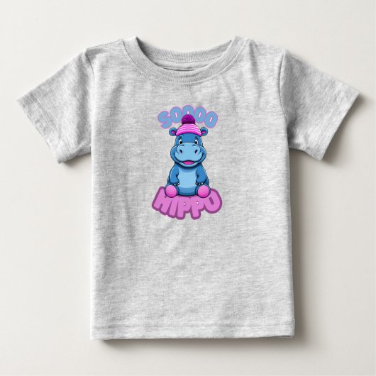T-shirt Pour Bébé Donc Hippo Baby et Toddler Shirt (Devant)