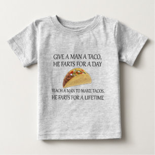 T-shirt Pour Bébé Donnez Un Taco À Un Homme, Il Pousse Pendant Un Jo