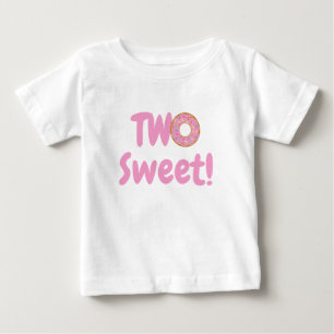 T-shirt Pour Bébé Donut Rose Deux Joyeux 2e Anniversaire