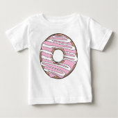 T-shirt Pour Bébé Donut rose, noix de muscade, glaçage, glaçage, giv (Devant)