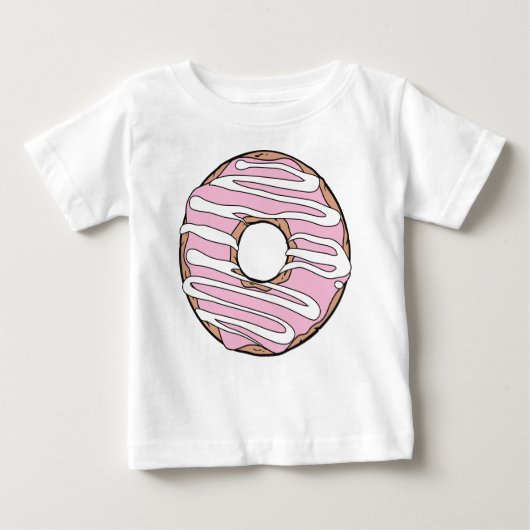 T-shirt Pour Bébé Donut rose, noix de muscade, glaçage, glaçage, giv (Devant)