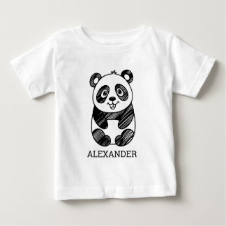 T-shirt Pour Bébé Doodle personnalisé de panda mignon, cadeaux pour