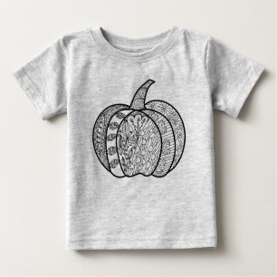 T-shirt Pour Bébé Doodles d'Halloween boho mandala citrouilles Autom