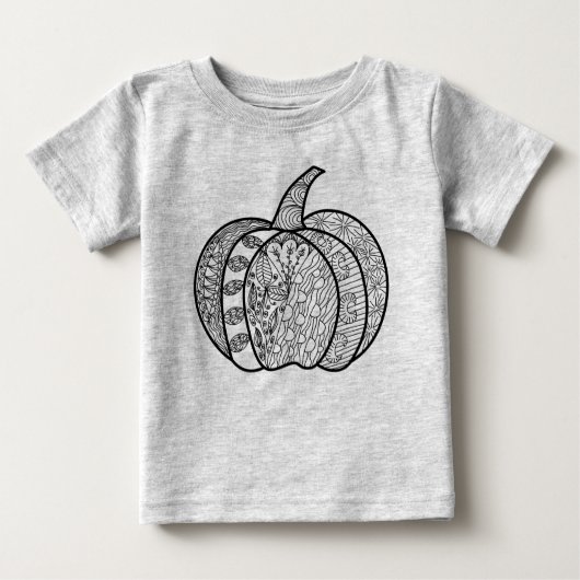 T-shirt Pour Bébé Doodles d'Halloween boho mandala citrouilles Autom (Devant)