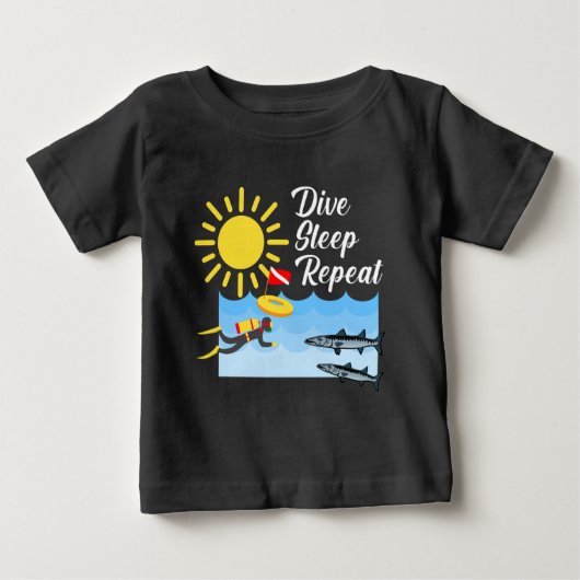 T-shirt Pour Bébé Dormir de plongée Conception répétée - Bébé Jersey (Devant)