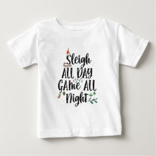 T-shirt Pour Bébé Dormir Toute la journée Jeu toute la nuit drôle