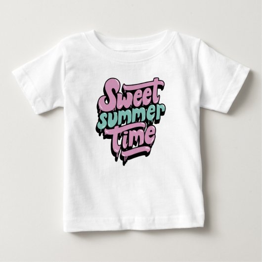 T-shirt Pour Bébé Douce Arrière-Saison d'Été (Devant)