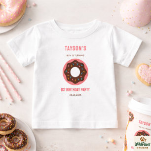 T-shirt Pour Bébé Douce Fête d'anniversaire de 1 an Donut   Donut Mi