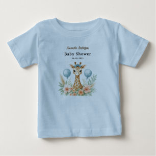 T-shirt Pour Bébé Douce Fête de Naissance de Bébé Girafe Garçon Sa