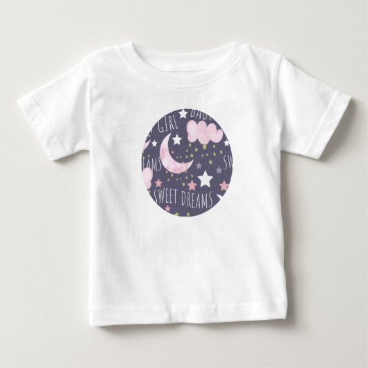 T-shirt Pour Bébé Douce Lune Bébé Fille (Devant)