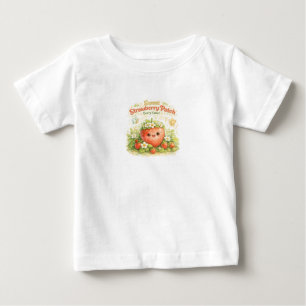 T-shirt Pour Bébé Doux Bébé Chemise Patch de Fraise Mignonne Baie 
