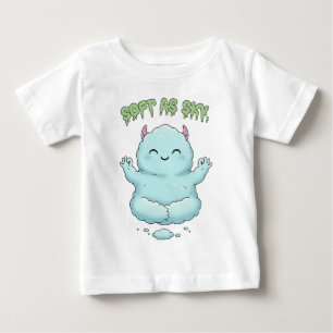 T-shirt Pour Bébé Doux comme le Ciel : Kawaii Monstre Nuage Zen Yoga