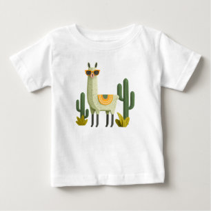 T-shirt Pour Bébé Doux Lama En Lunettes De Soleil – Animaux Mignons