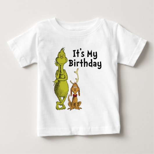 T-shirt Pour Bébé Dr Seuss | Grinch Winter Birday (Devant)