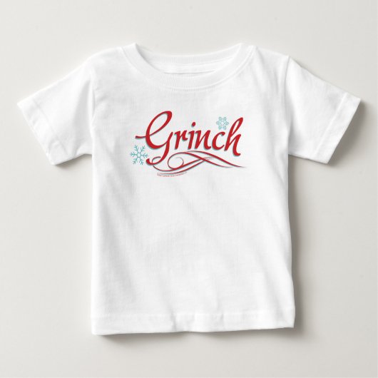 T-shirt Pour Bébé Dr. Seuss | Le Grinch - Script Rouge et Bleu (Devant)