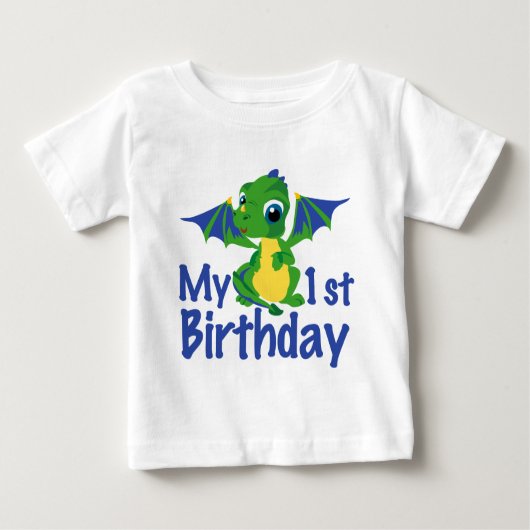 T-shirt Pour Bébé Dragon 1er anniversaire (Devant)