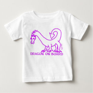 T-shirt Pour Bébé DRAGON À BORD ! MAGENTA 2 de pièce en t de béb