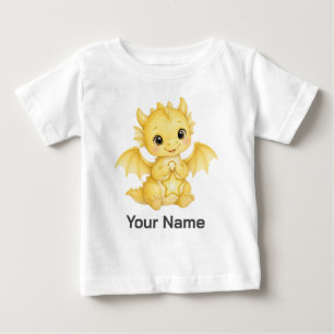 T-shirt Pour Bébé Dragon Aquarelle Personnalisé Avec Lanterne Étoilé