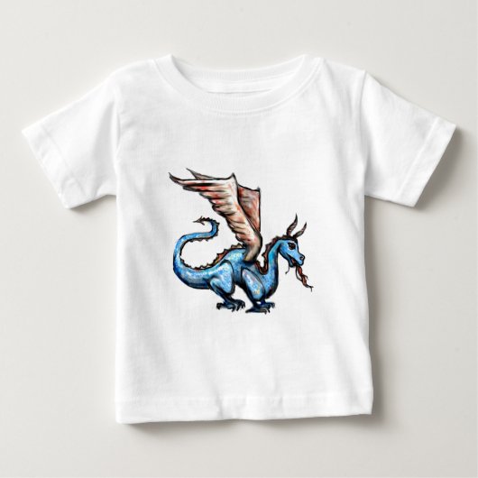 T-shirt Pour Bébé dragon bleu (Devant)