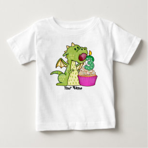 T-shirt Pour Bébé Dragon Cupcake 3e anniversaire