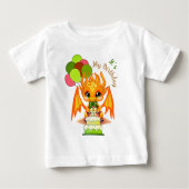 T-shirt Pour Bébé Dragon d'anniversaire (Devant)