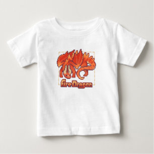 T-shirt Pour Bébé Dragon de feu, pixel art
