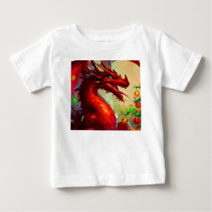 T-shirt Pour Bébé Dragon de Noël 1