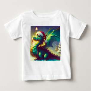 T-shirt Pour Bébé Dragon de Noël 3