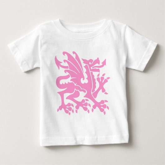 T-shirt Pour Bébé Dragon héraldique 01 - Rose (Devant)