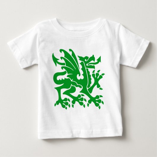 T-shirt Pour Bébé Dragon héraldique 01 - Vert herbe (Devant)