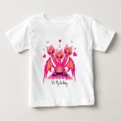 T-shirt Pour Bébé Dragon Rose 3e anniversaire (Devant)