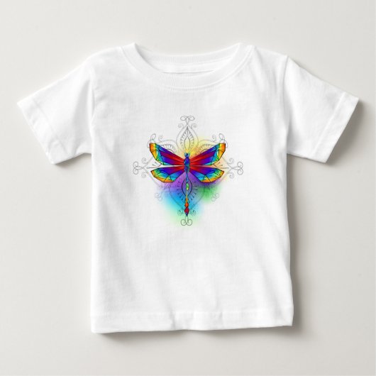 T-shirt Pour Bébé Dragonfly en arc-en-ciel (Devant)