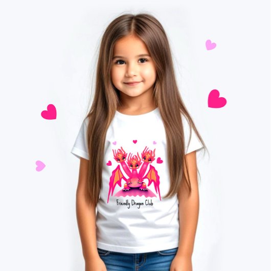 T-shirt Pour Bébé Dragons roses