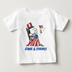 T-shirt Pour Bébé Drapeau 4 juillet à coudre Snoopy