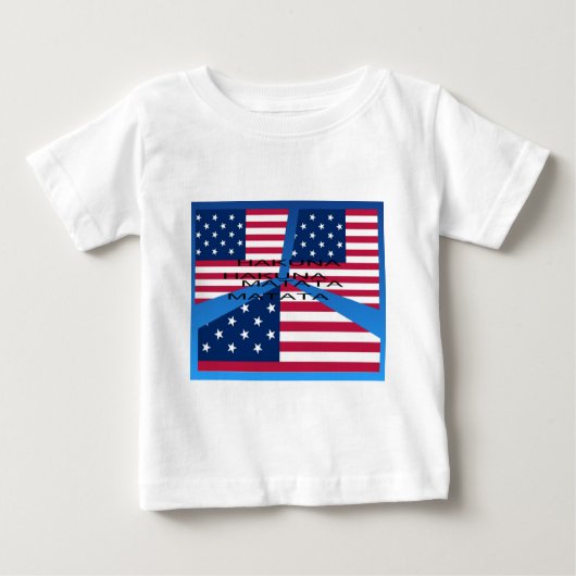 T-shirt Pour Bébé Drapeau américain avec Hakuna Matata : Design patr (Devant)