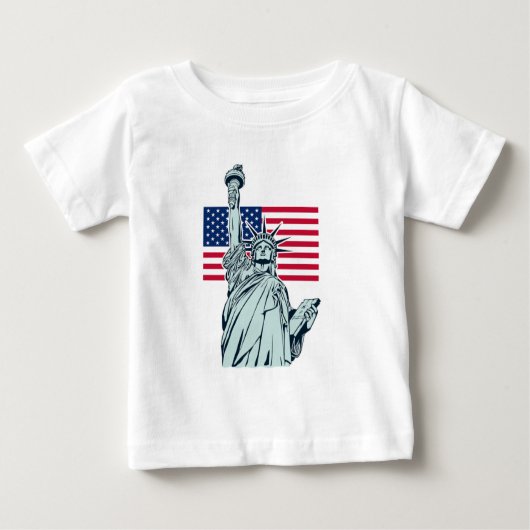 T-shirt Pour Bébé Drapeau américain avec la Liberté    (Devant)