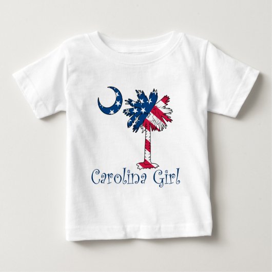 T-shirt Pour Bébé Drapeau américain Carolina Girl (Devant)