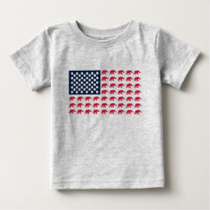 T-shirt Pour Bébé Drapeau américain composé d'éléphants