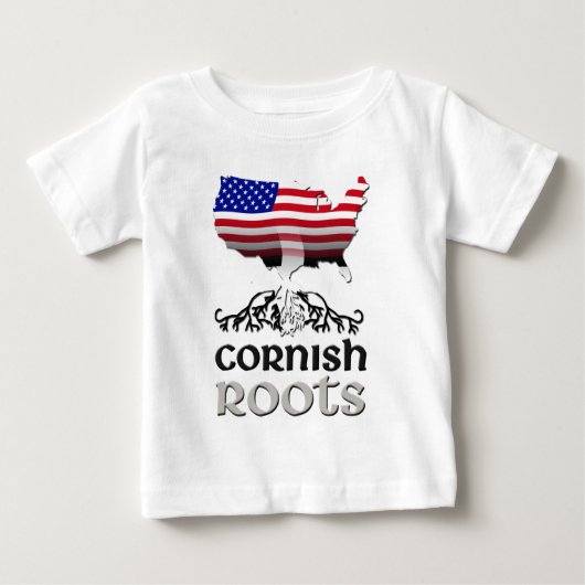 T-shirt Pour Bébé Drapeau américain de Cornouailles (Devant)