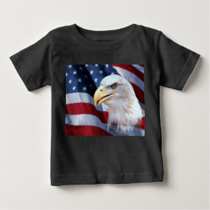 T-shirt Pour Bébé Drapeau américain de tête d'aigle chauve 4 juillet