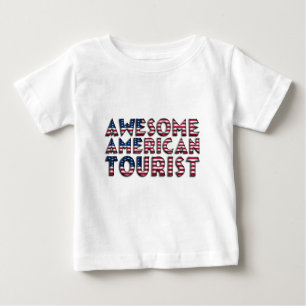T-shirt Pour Bébé Drapeau Américain de Touriste Américain Incroyable