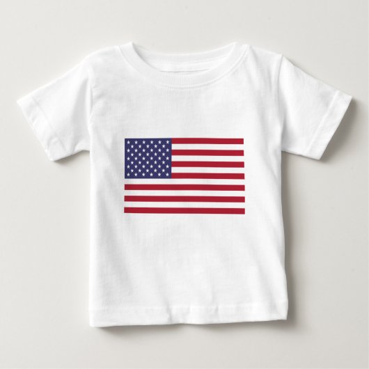 T-shirt Pour Bébé Drapeau américain - Étoiles et rayures - Drapeau d (Devant)